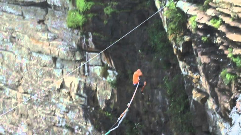 Worlds highest gorge swing double backflip