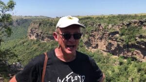 A thrilled jumper celebrating a birthday at Wild 5 Adventures, showcasing customer testimonials and reviews for extreme adventure activities on the South Coast KZN.
